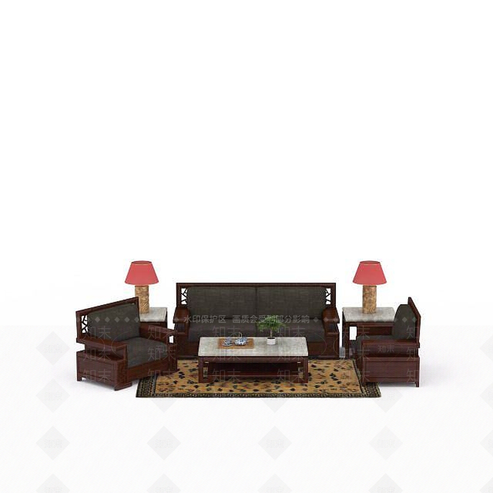 现代双人沙发3D模型下载【ID:1195929678】