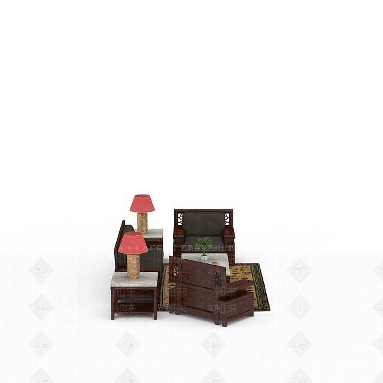 现代双人沙发3D模型下载【ID:1195929678】