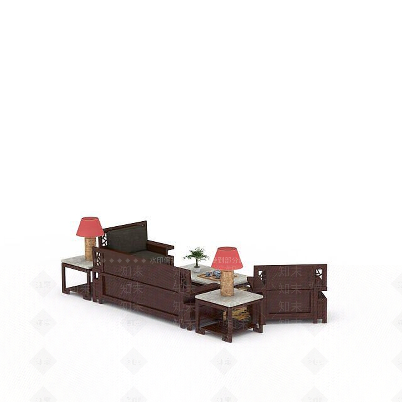 现代双人沙发3D模型下载【ID:1195929678】