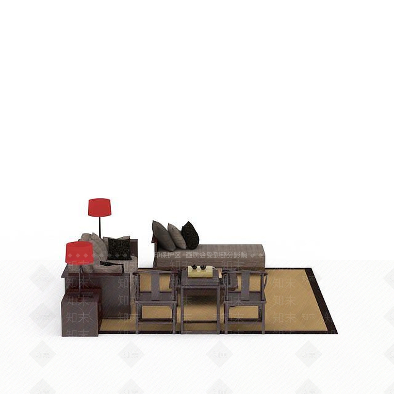 现代双人沙发3D模型下载【ID:1195929795】
