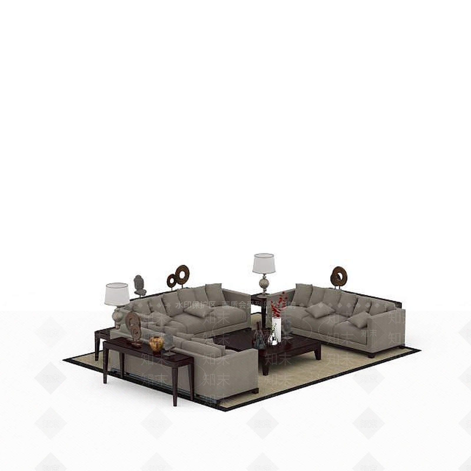 现代双人沙发3D模型下载【ID:1195929766】