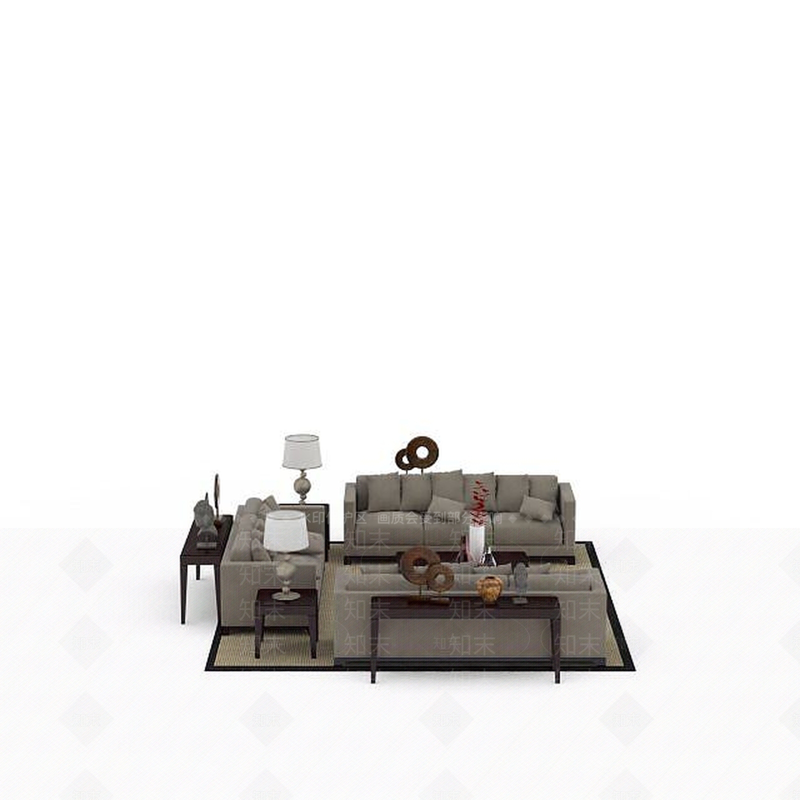 现代双人沙发3D模型下载【ID:1195929766】
