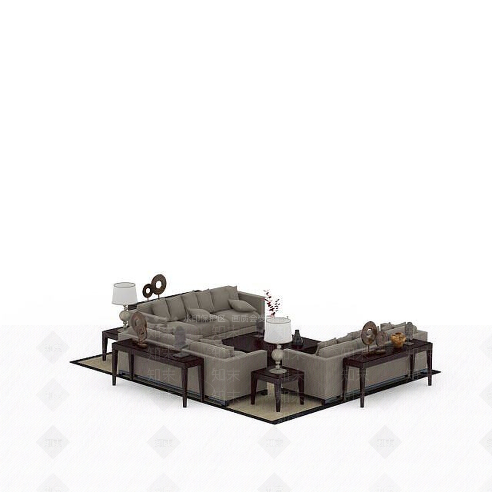 现代双人沙发3D模型下载【ID:1195929766】