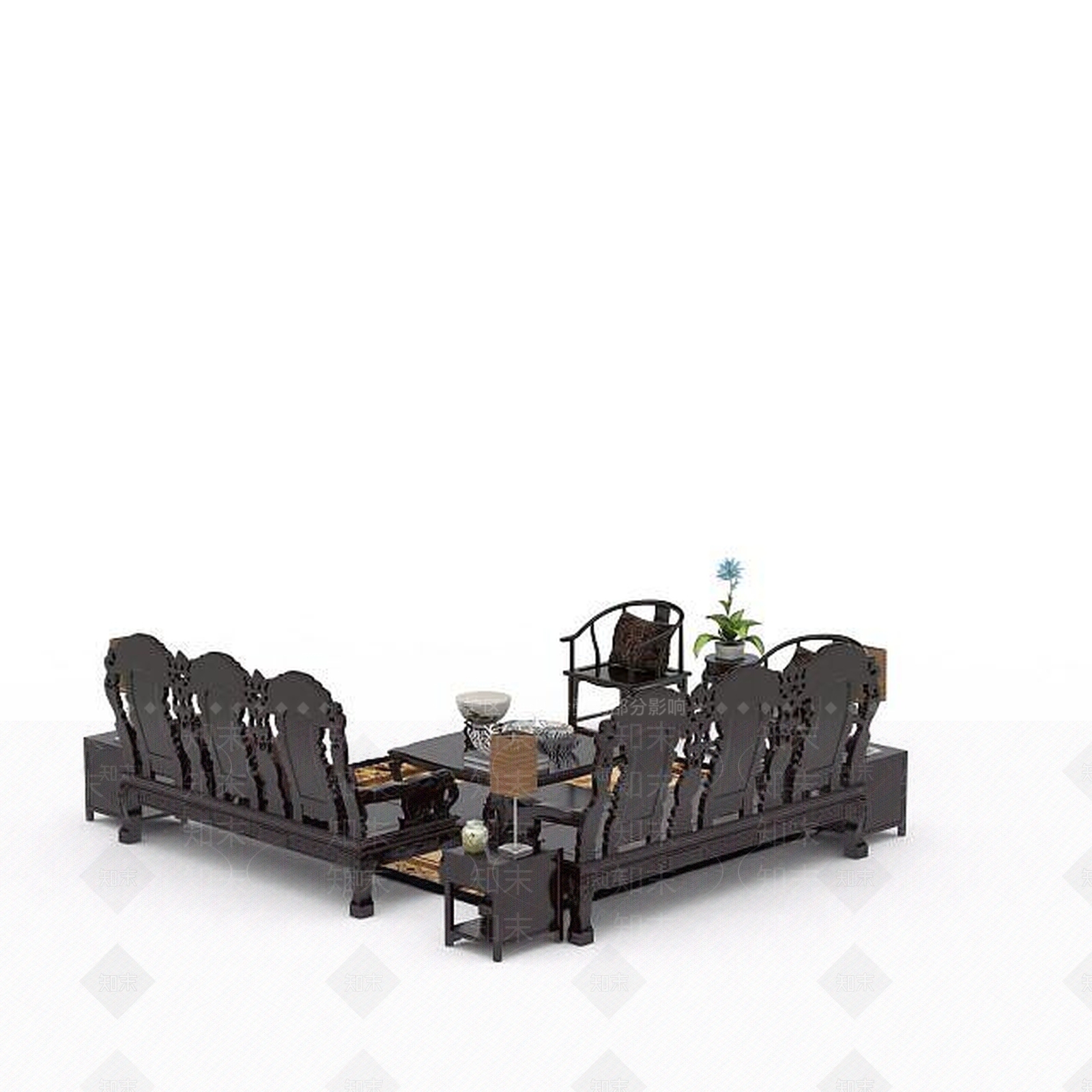 现代双人沙发3D模型下载【ID:1195929778】