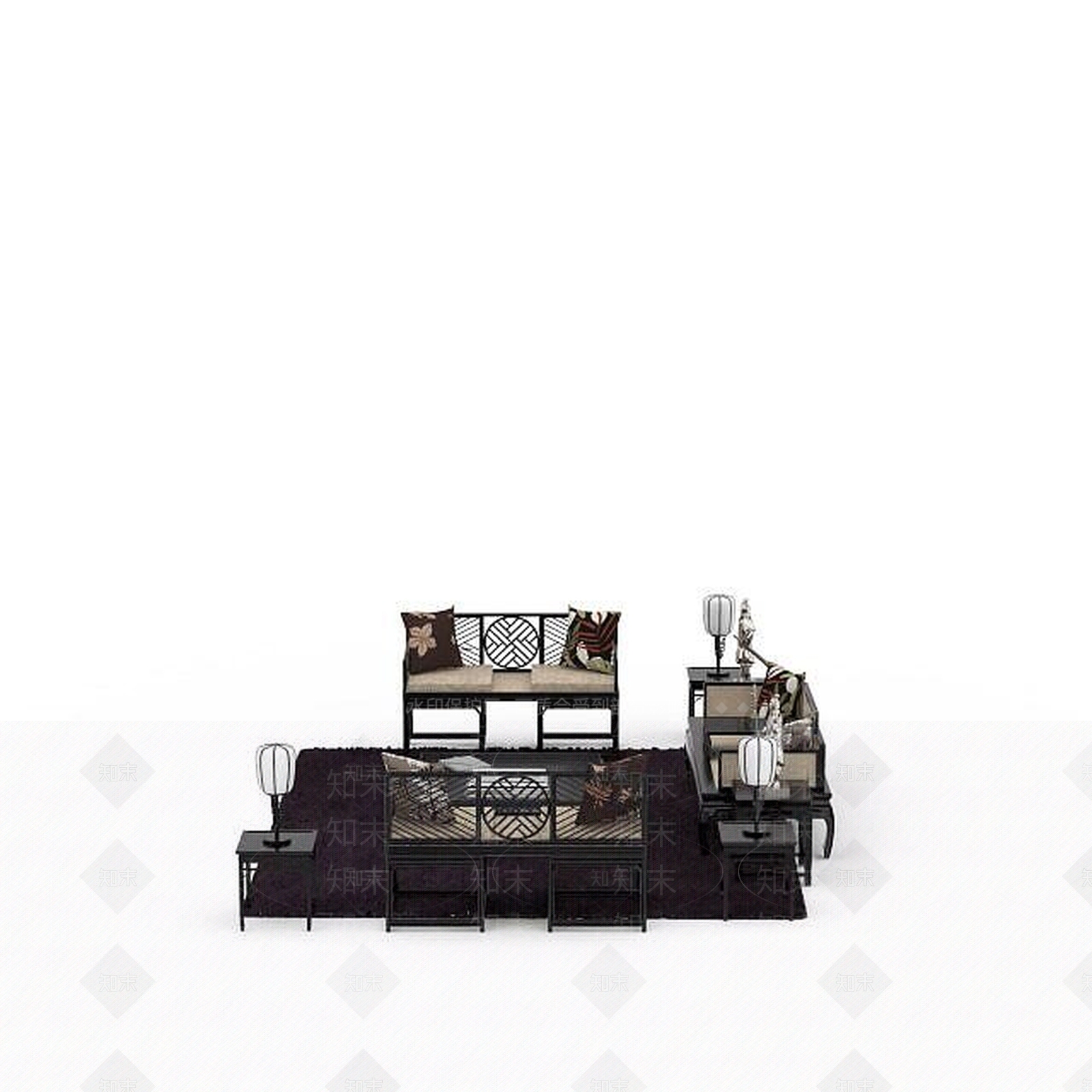 现代双人沙发3D模型下载【ID:1195929861】
