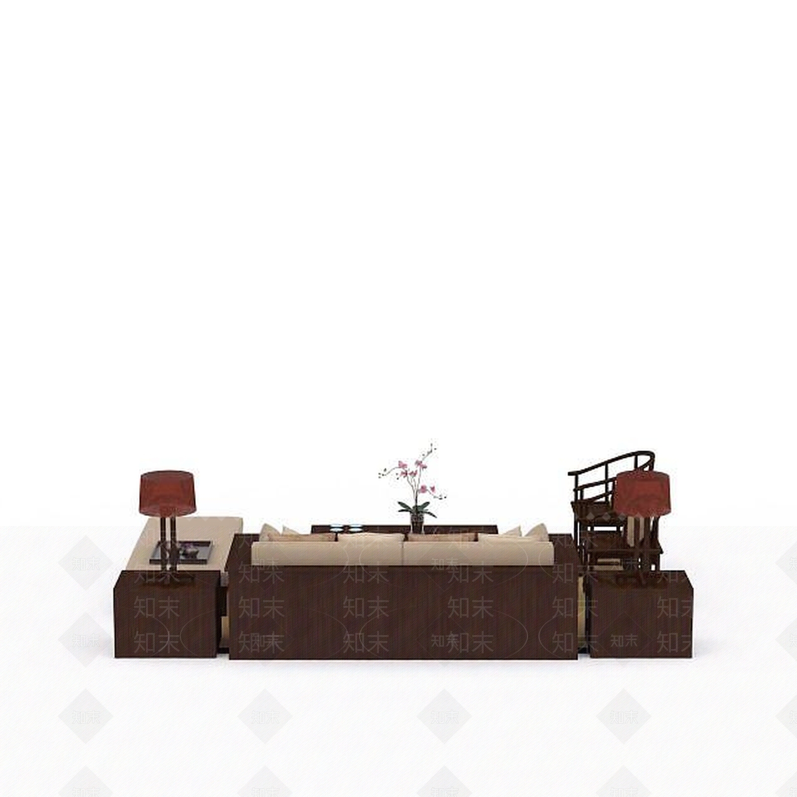 现代双人沙发3D模型下载【ID:1195929823】