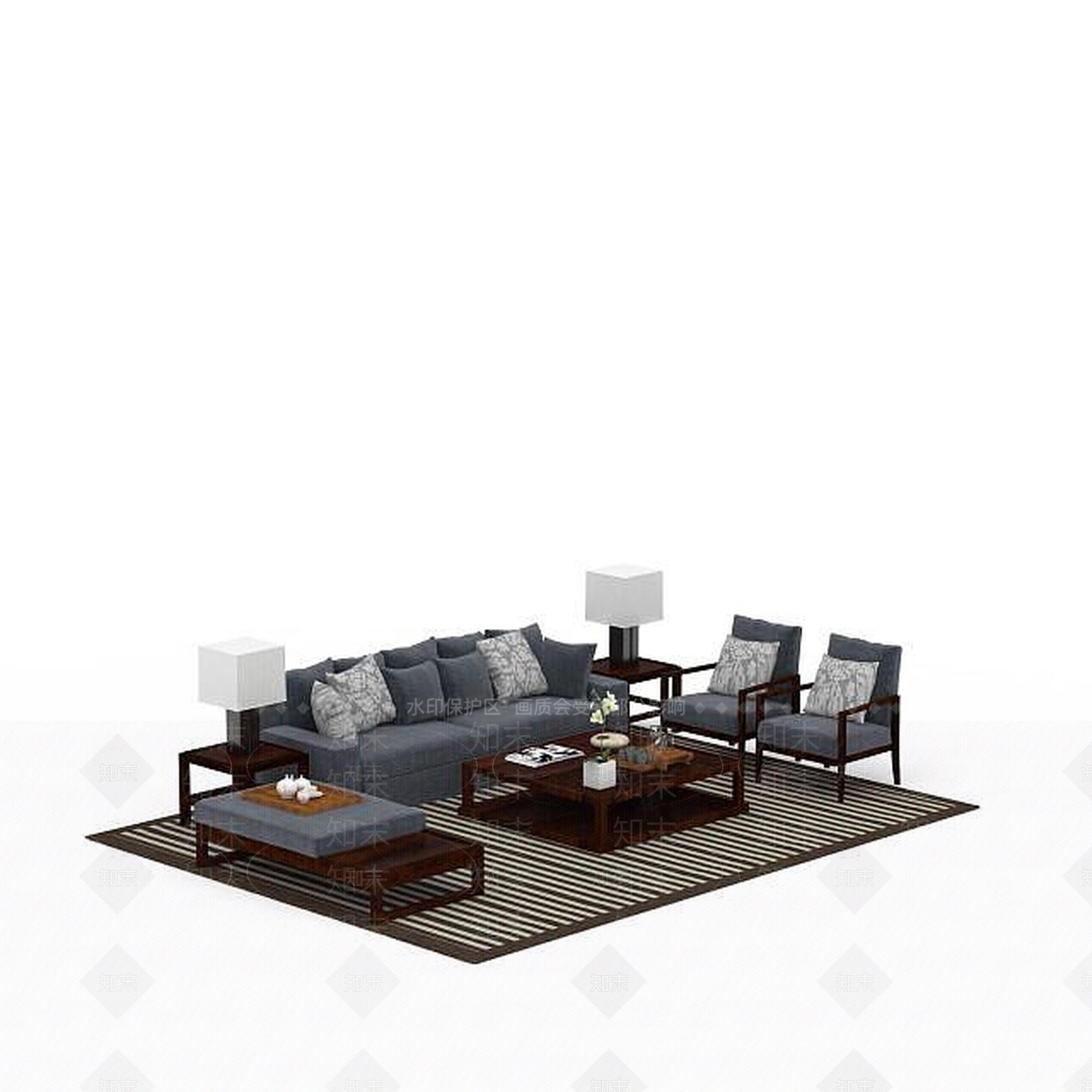 现代双人沙发3D模型下载【ID:1195929826】