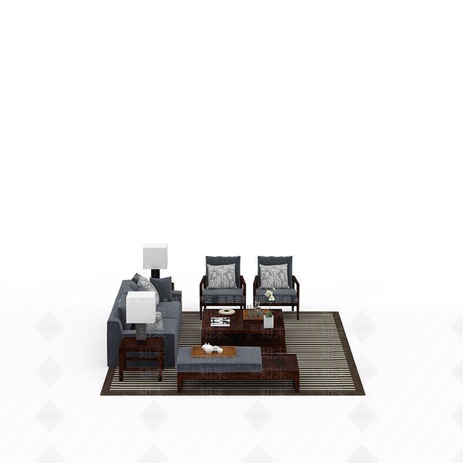现代双人沙发3D模型下载【ID:1195929826】