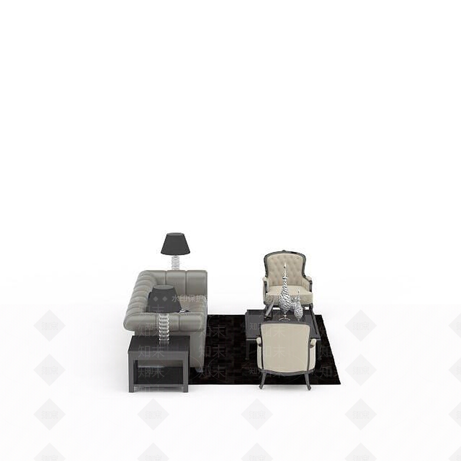 现代双人沙发3D模型下载【ID:1195930071】