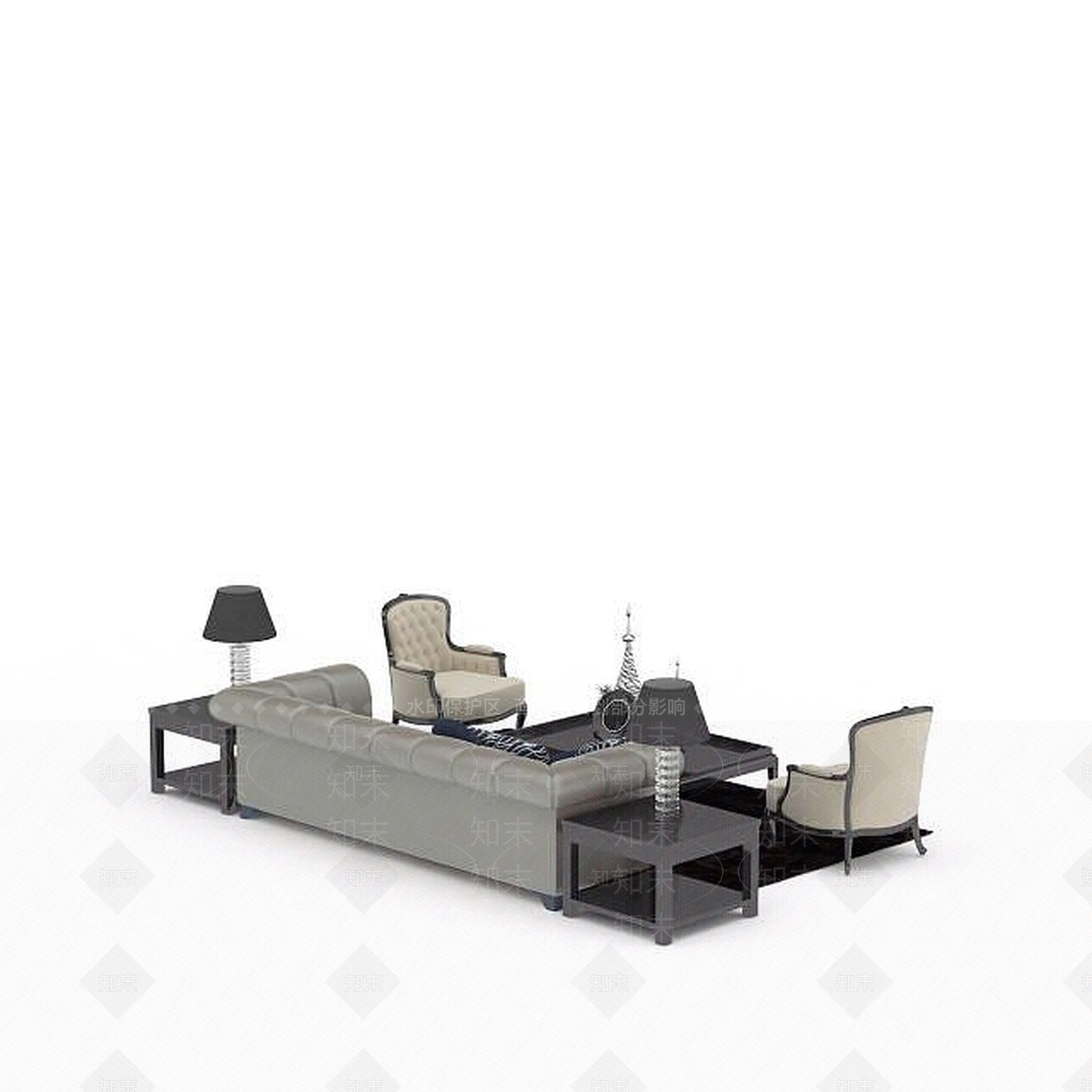 现代双人沙发3D模型下载【ID:1195930071】