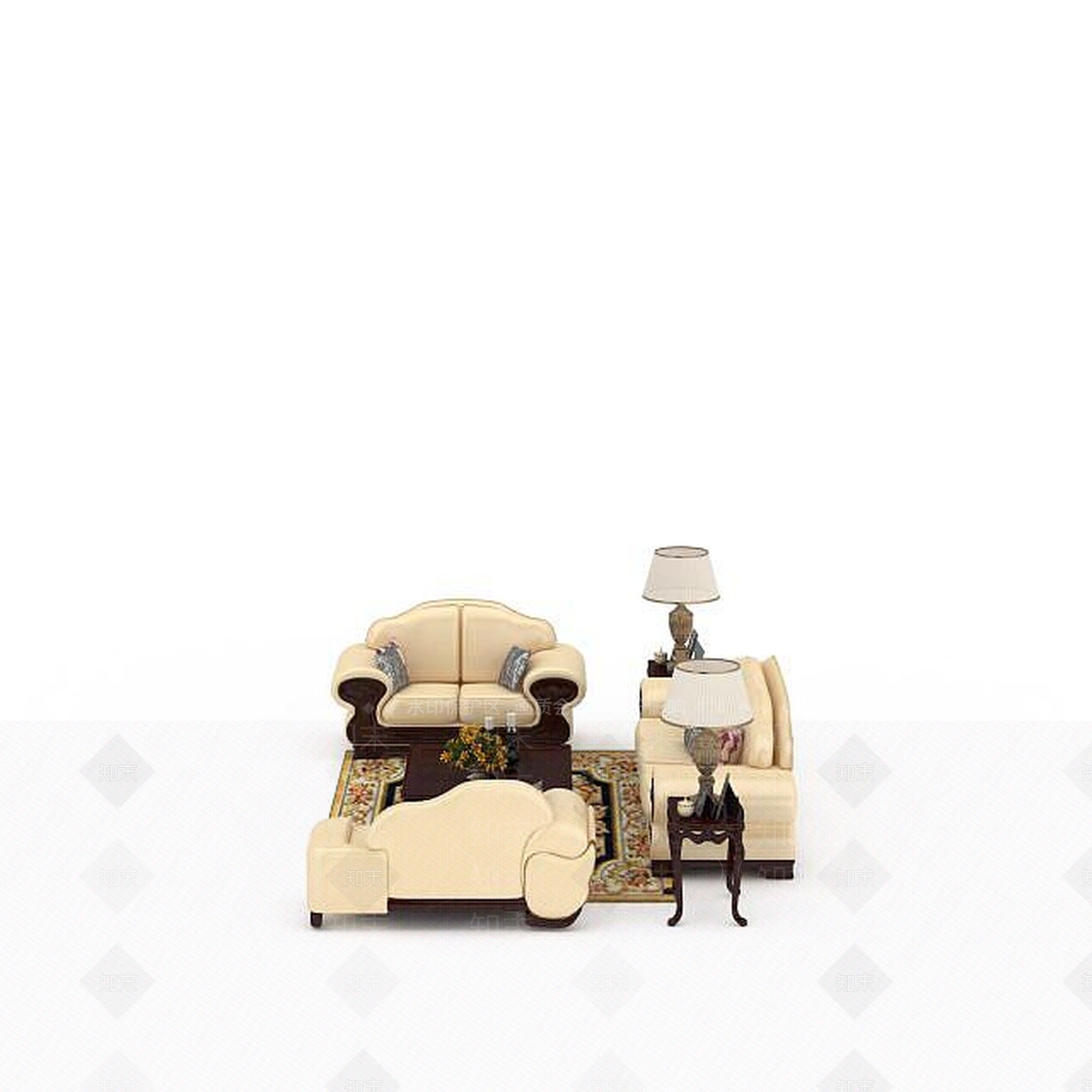 现代双人沙发3D模型下载【ID:1195930064】
