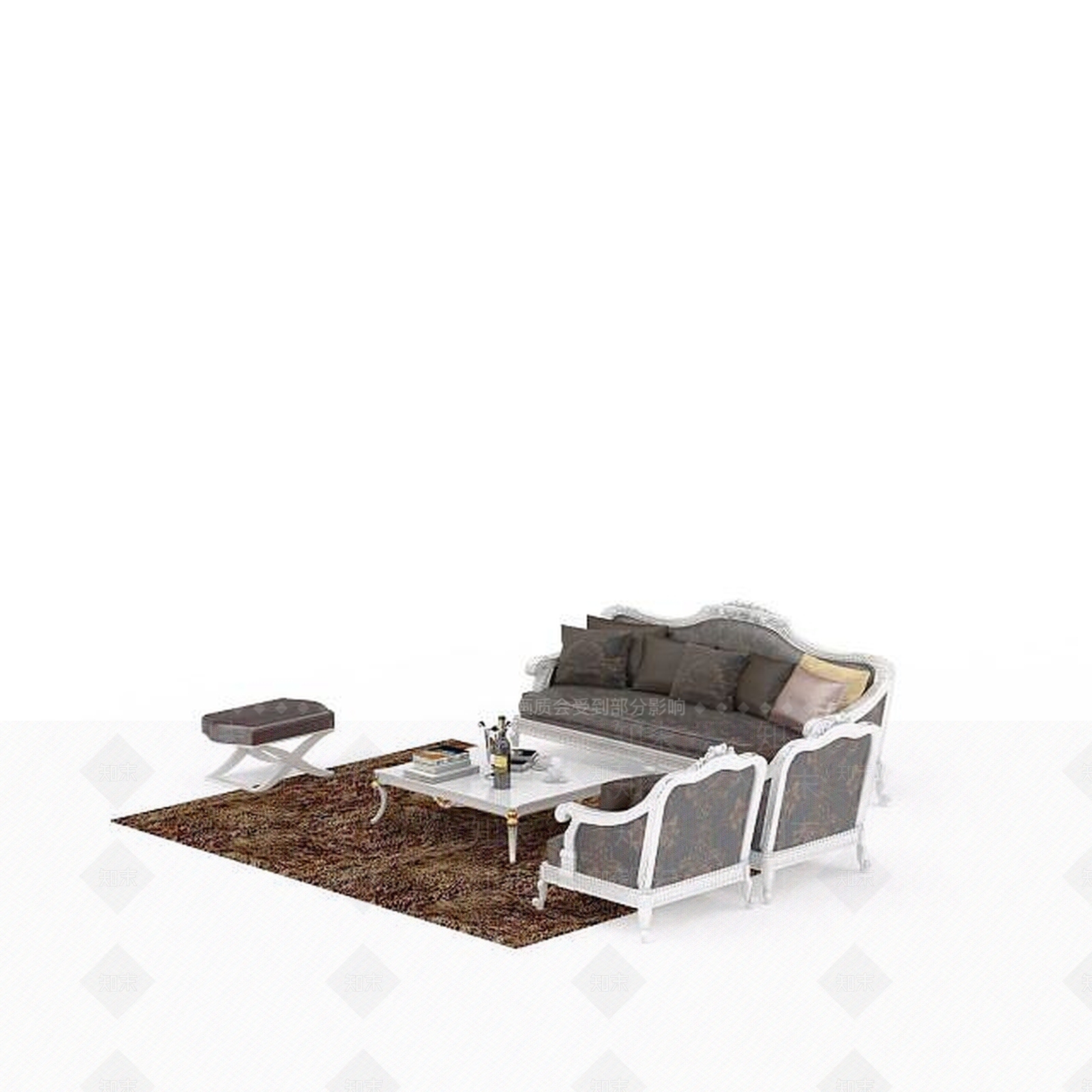 现代双人沙发3D模型下载【ID:1195930088】