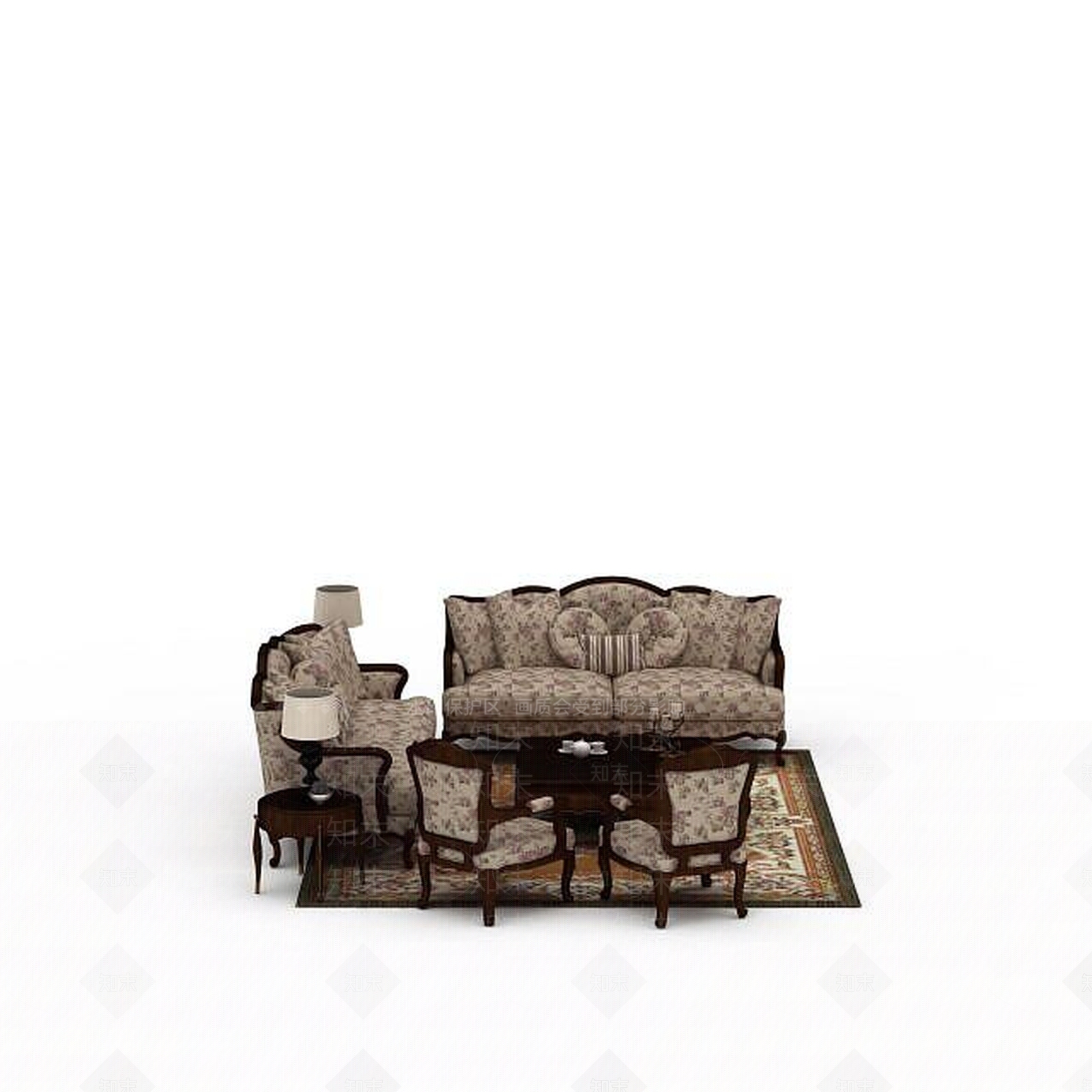 现代双人沙发3D模型下载【ID:1195930029】