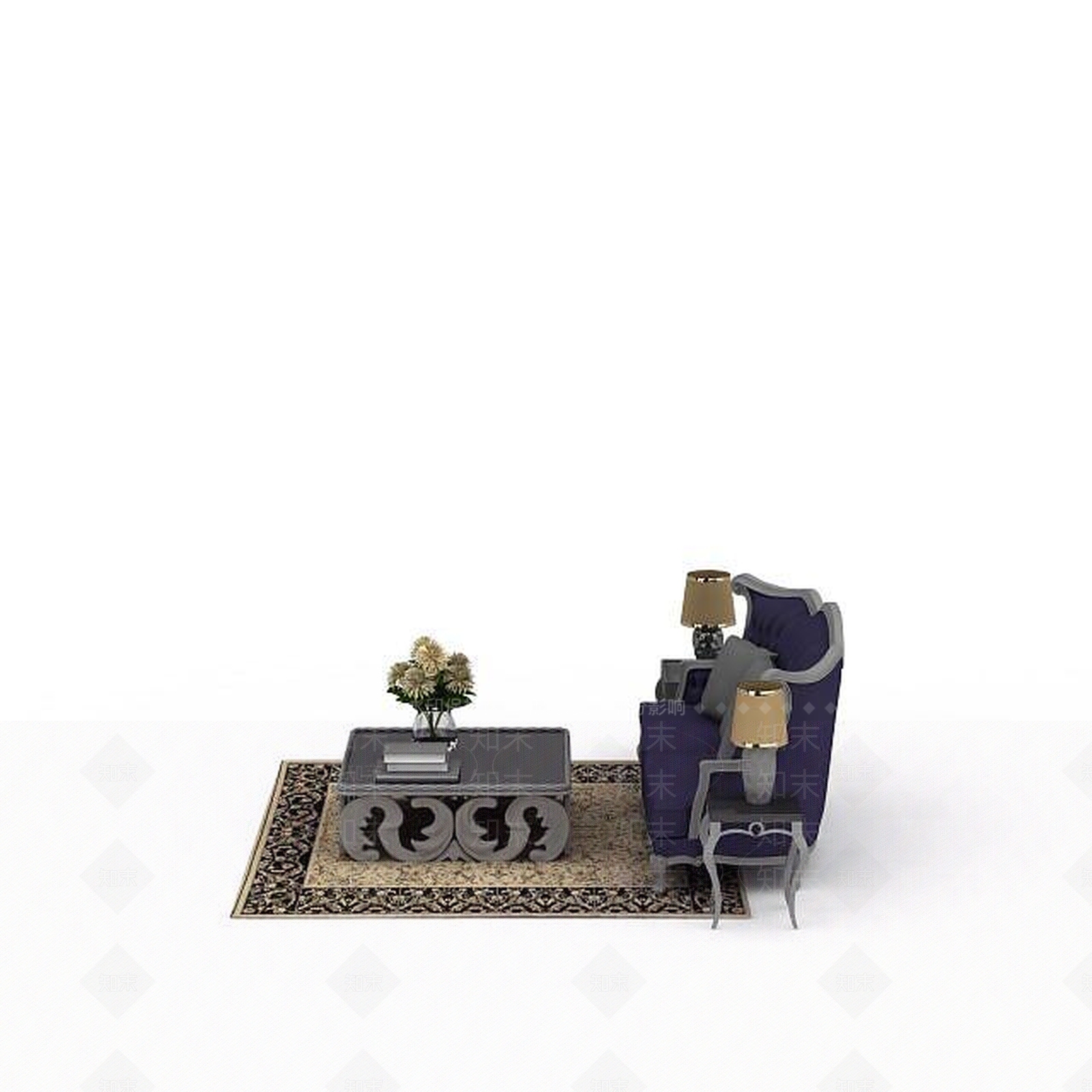 现代双人沙发3D模型下载【ID:1195930130】