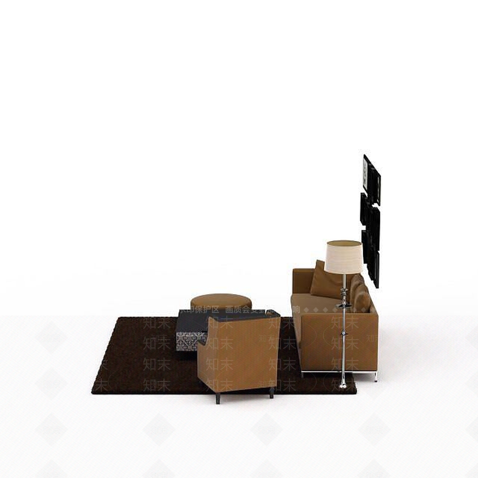 现代双人沙发3D模型下载【ID:1195930111】