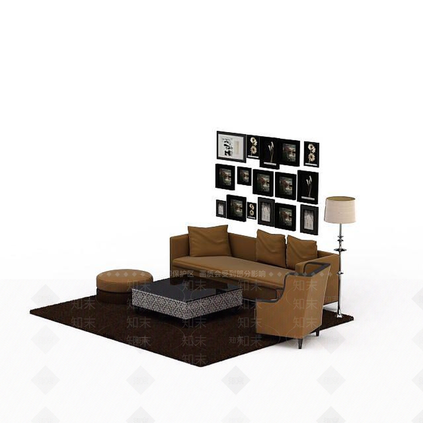 现代双人沙发3D模型下载【ID:1195930111】