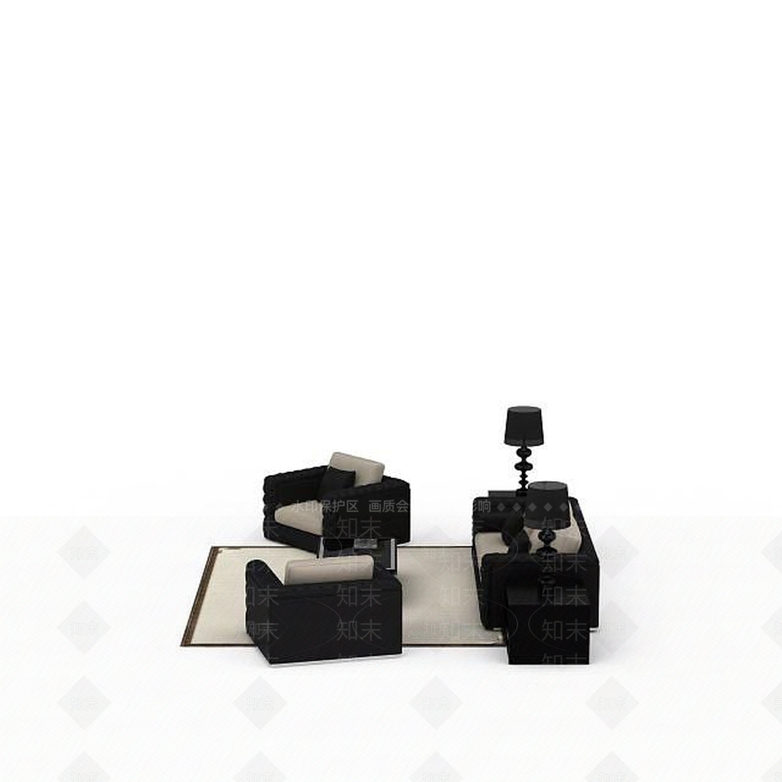 现代双人沙发3D模型下载【ID:1195930149】