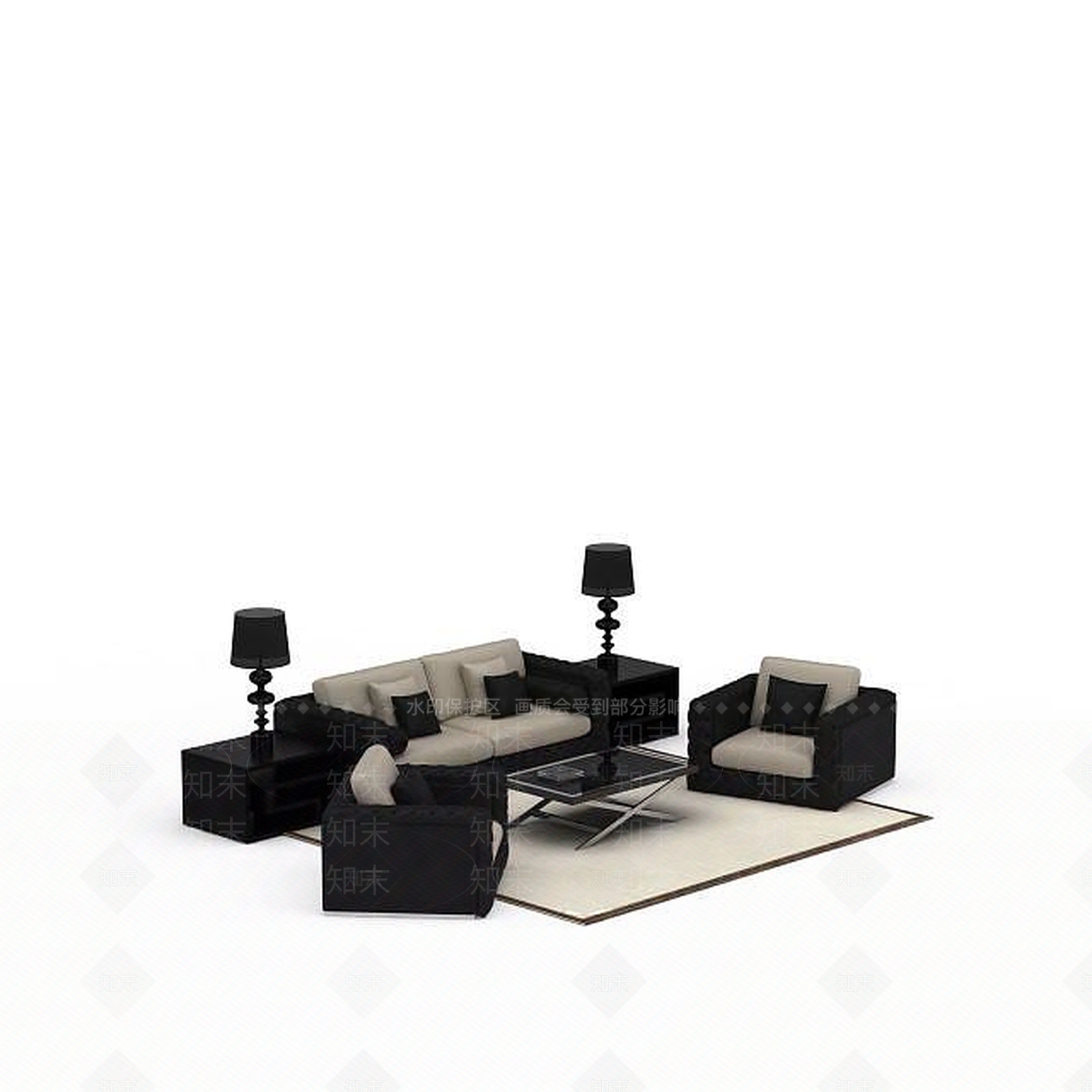 现代双人沙发3D模型下载【ID:1195930149】