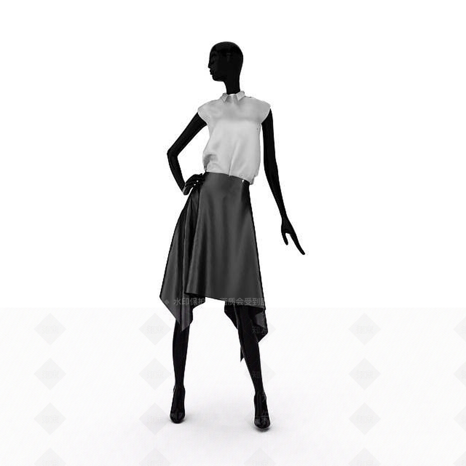 现代妆台妆凳3D模型下载【ID:1199937187】