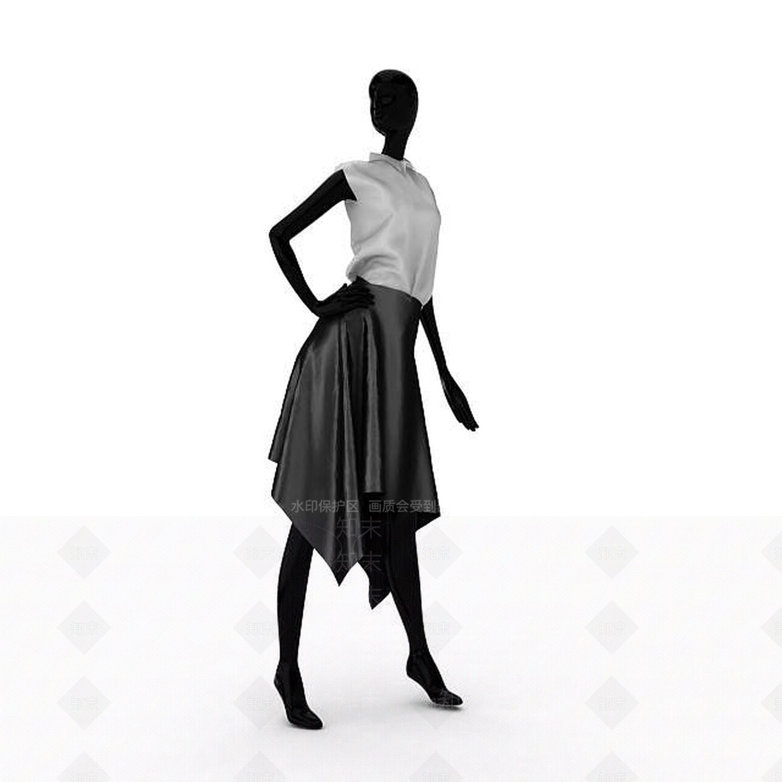 现代妆台妆凳3D模型下载【ID:1199937187】