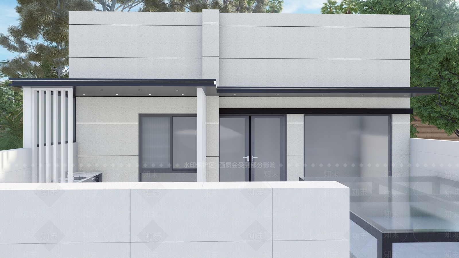 现代简约亭子SU模型下载【ID:1195933575】