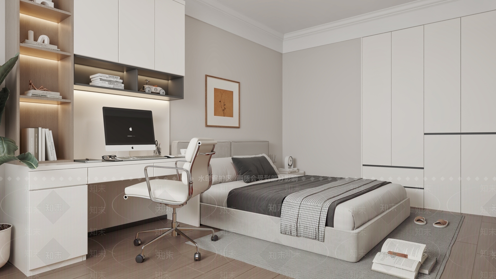 现代家居卧室3D模型下载【ID:1195934974】