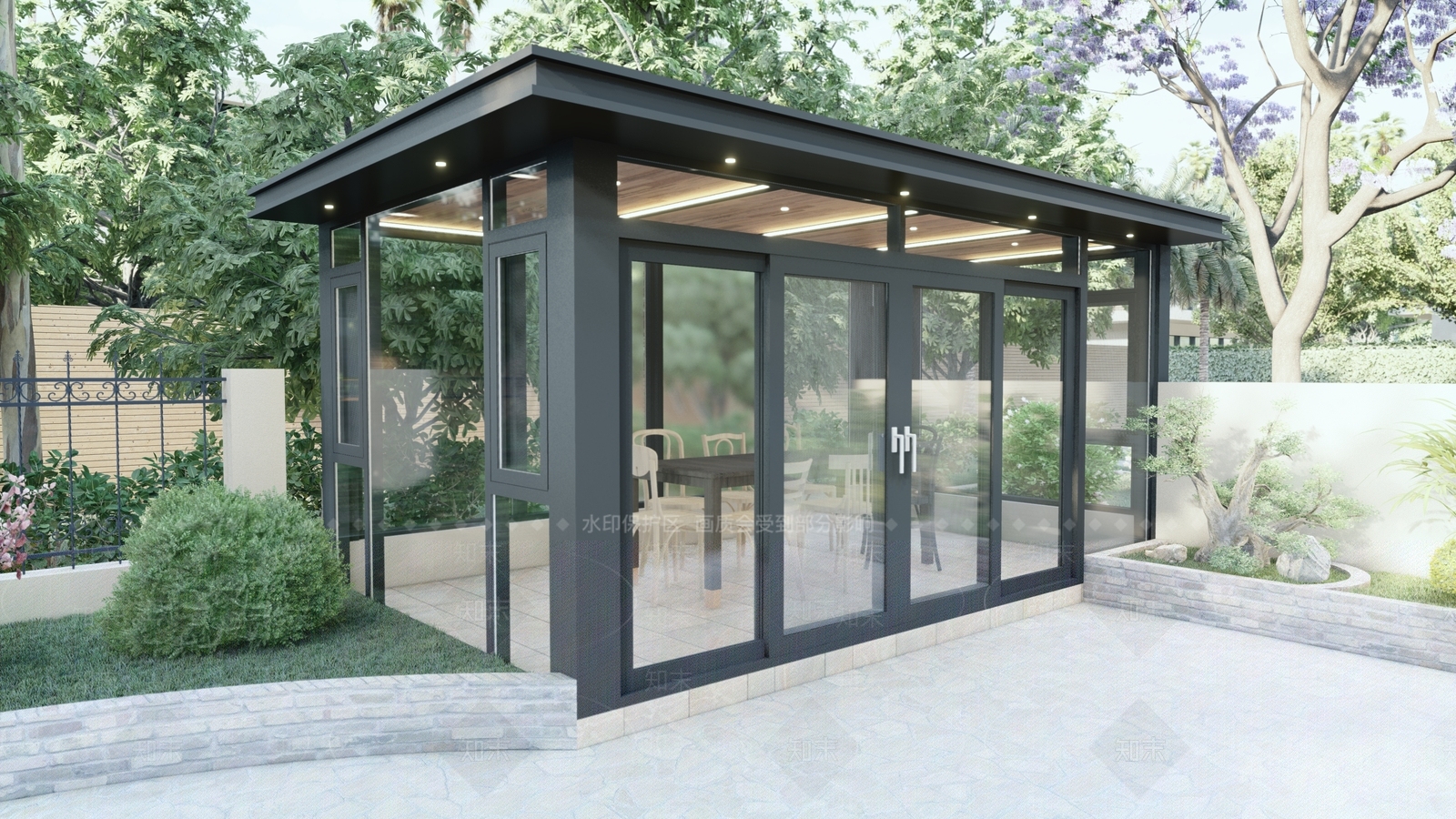 现代简约亭子SU模型下载【ID:1195935540】