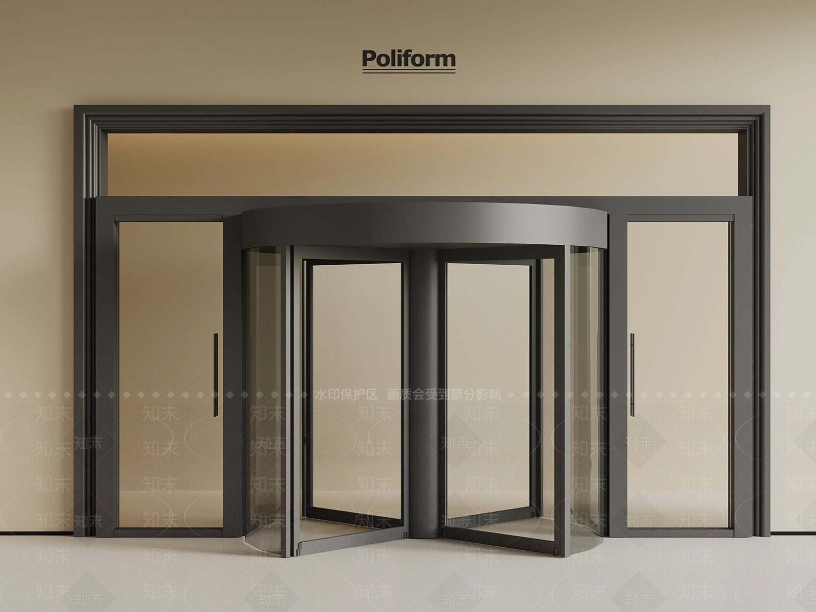 现代旋转门3D模型下载【ID:1195937812】