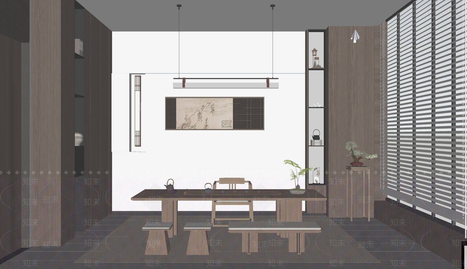 新中式中式茶馆SU模型下载【ID:1195938074】