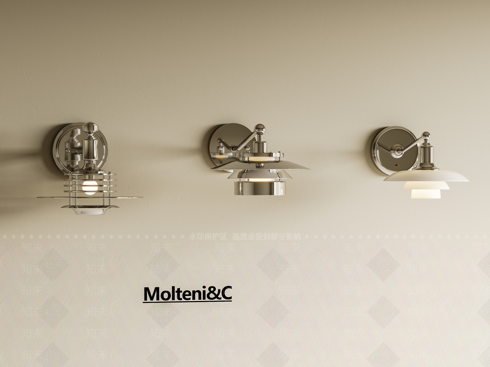 中古复古壁灯3D模型下载【ID:1195938230】