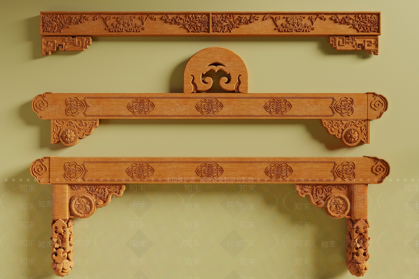 中式连接构件3D模型下载【ID:1195939340】