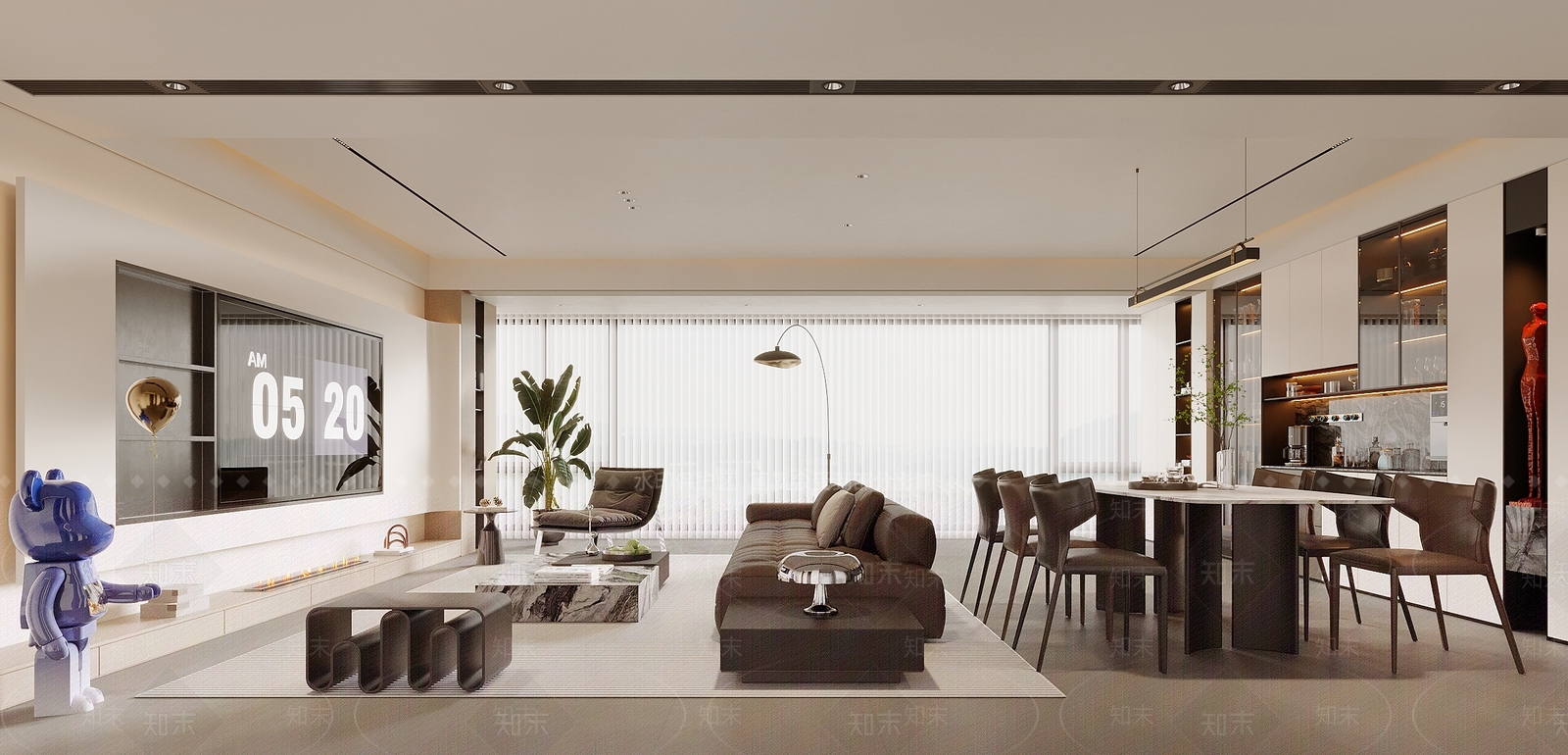 现代客餐厅SU模型下载【ID:1195939952】