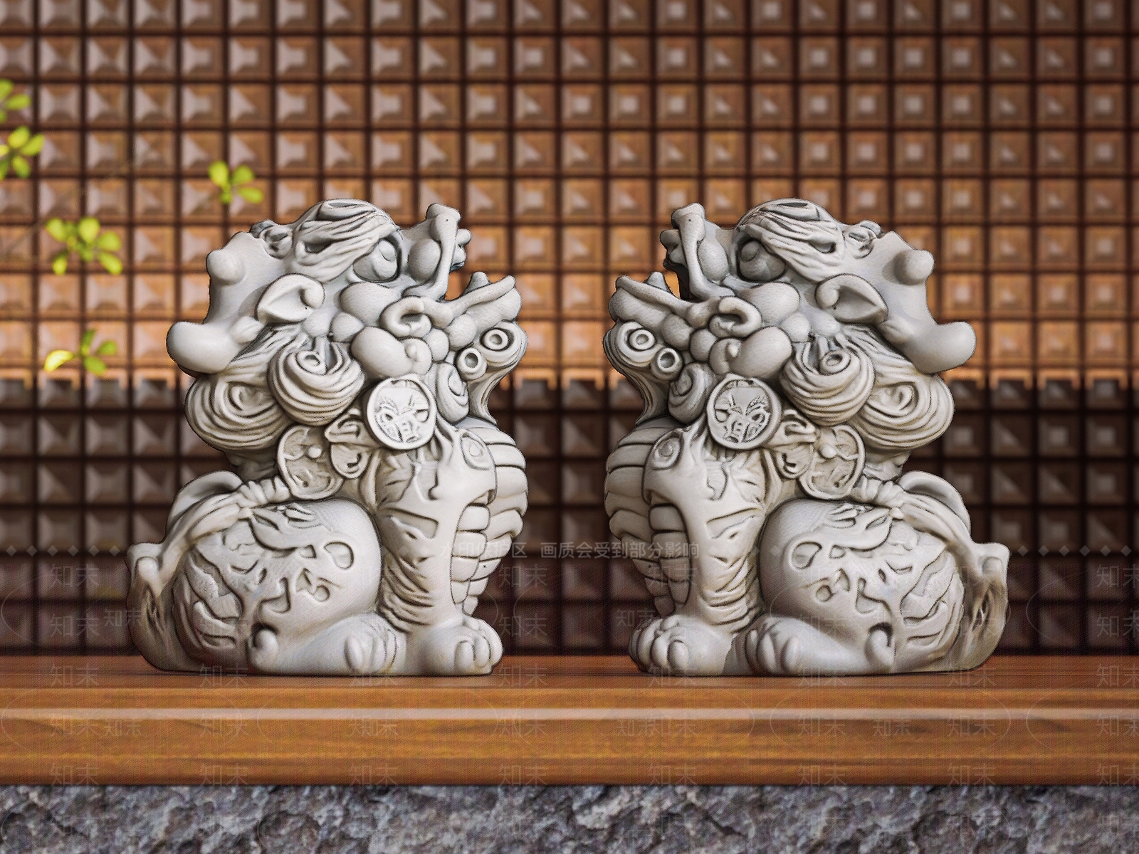 新中式中式雕塑摆件SU模型下载【ID:1195941184】