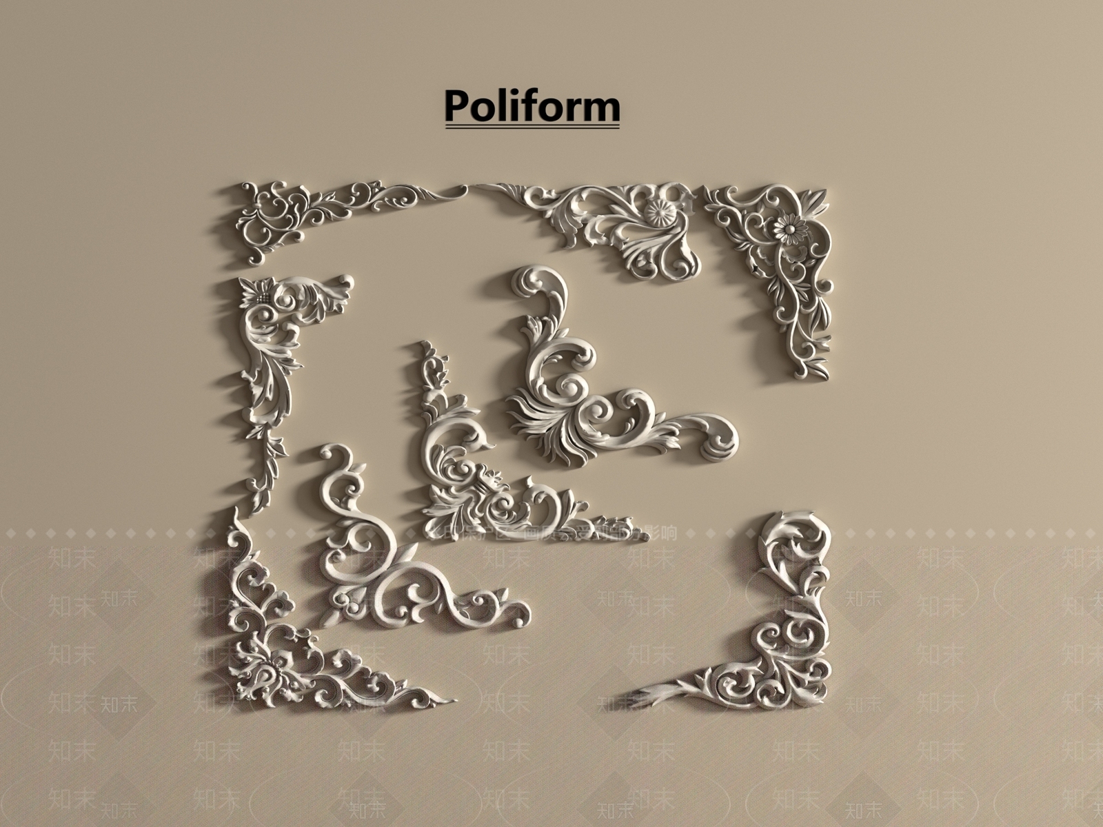 欧式雕花3D模型下载【ID:1195945065】