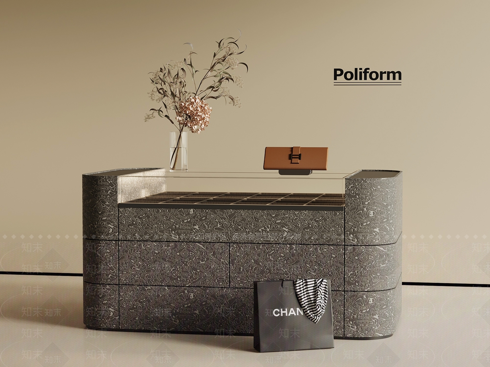 现代意式首饰柜3D模型下载【ID:1195945582】