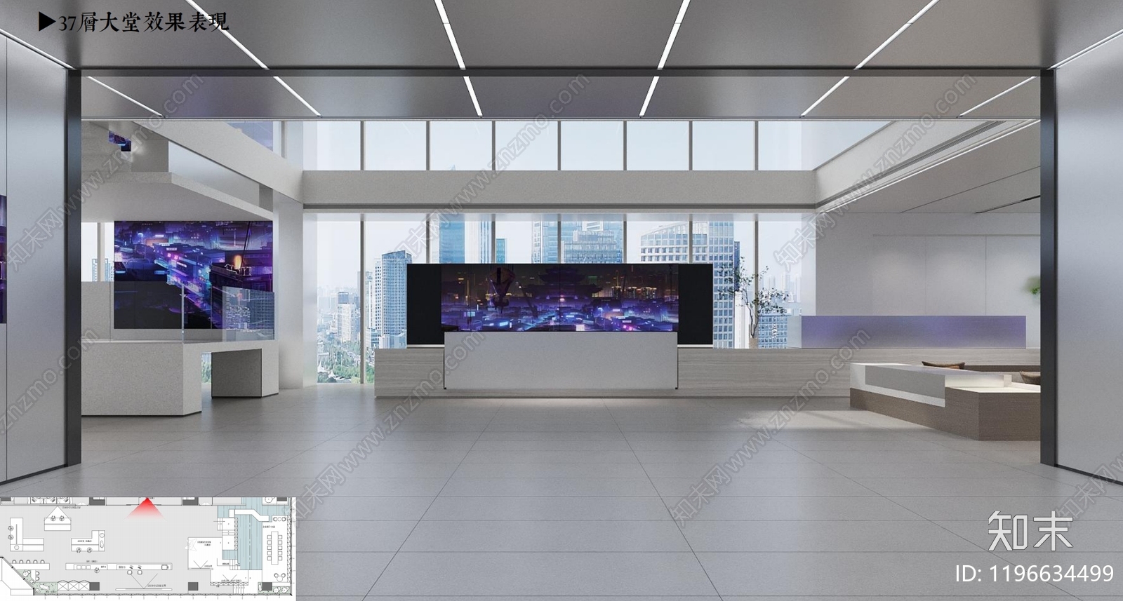 办公大堂cad施工图下载【ID:1196634499】