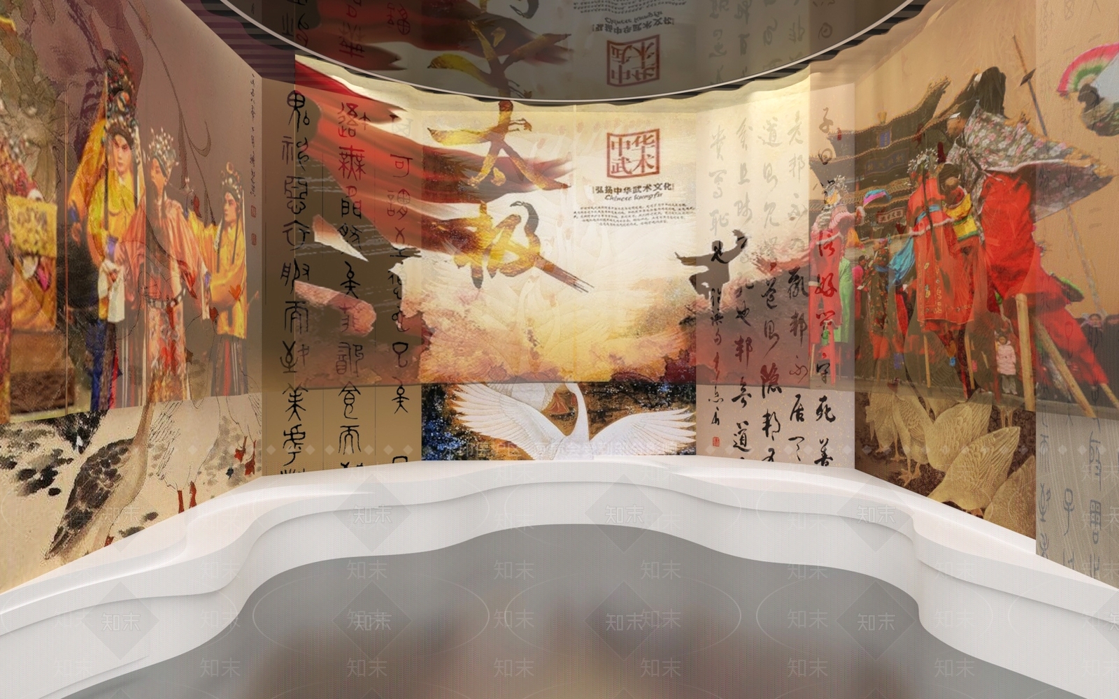 现代非遗展厅SU模型下载【ID:1195956212】