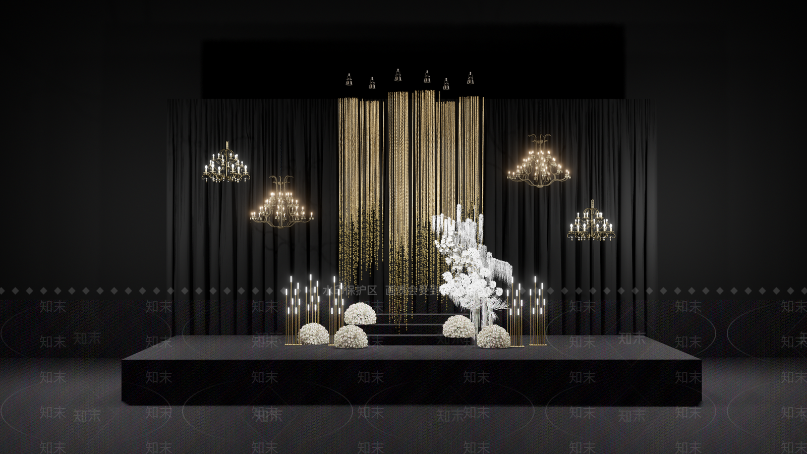 轻奢室内舞台SU模型下载【ID:1195956550】