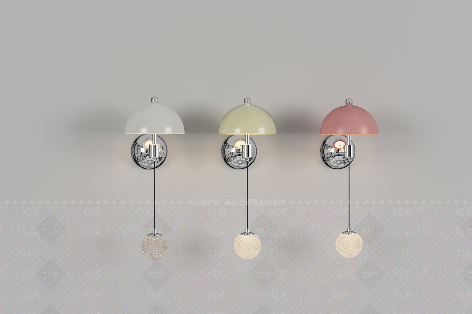 现代奶油壁灯3D模型下载【ID:1195958762】