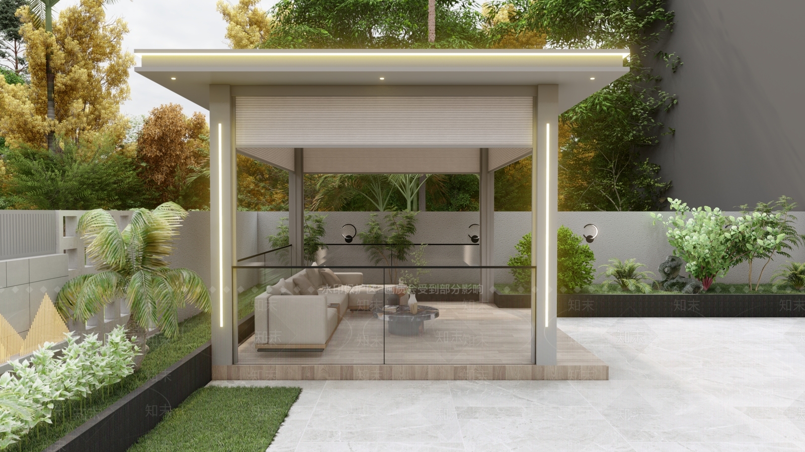 现代简约亭子SU模型下载【ID:1195959770】