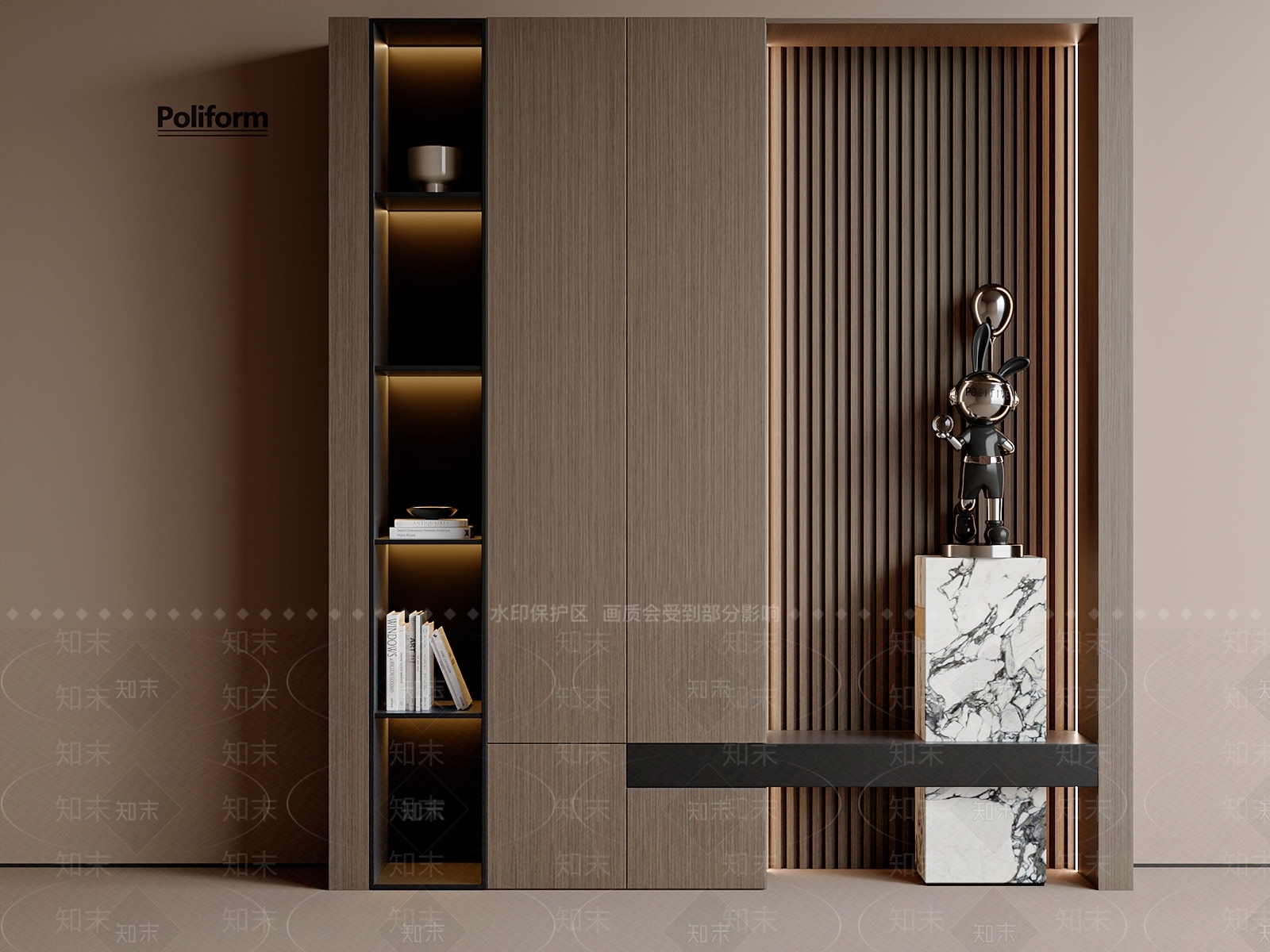 现代意式玄关柜3D模型下载【ID:1195960121】