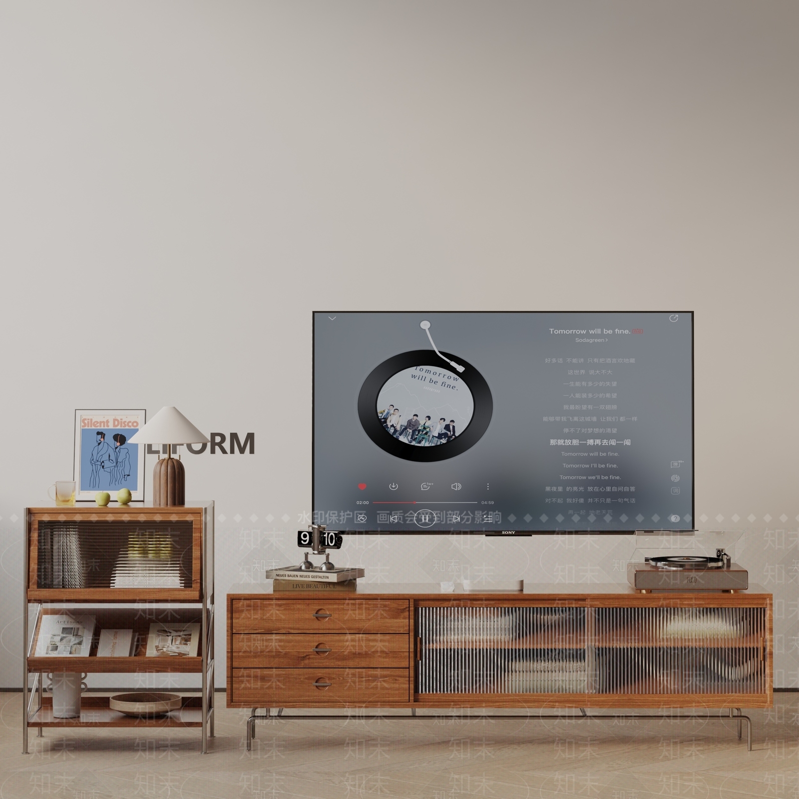 现代电视柜3D模型下载【ID:1195960709】