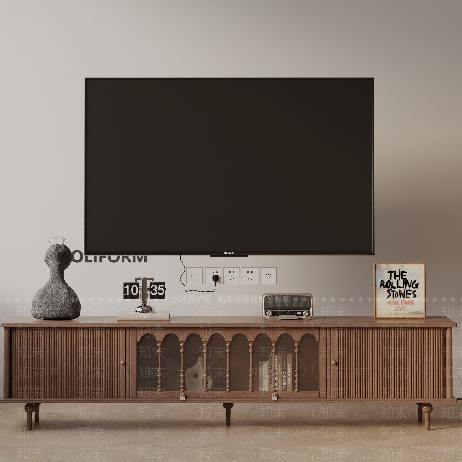 现代电视柜3D模型下载【ID:1195963316】
