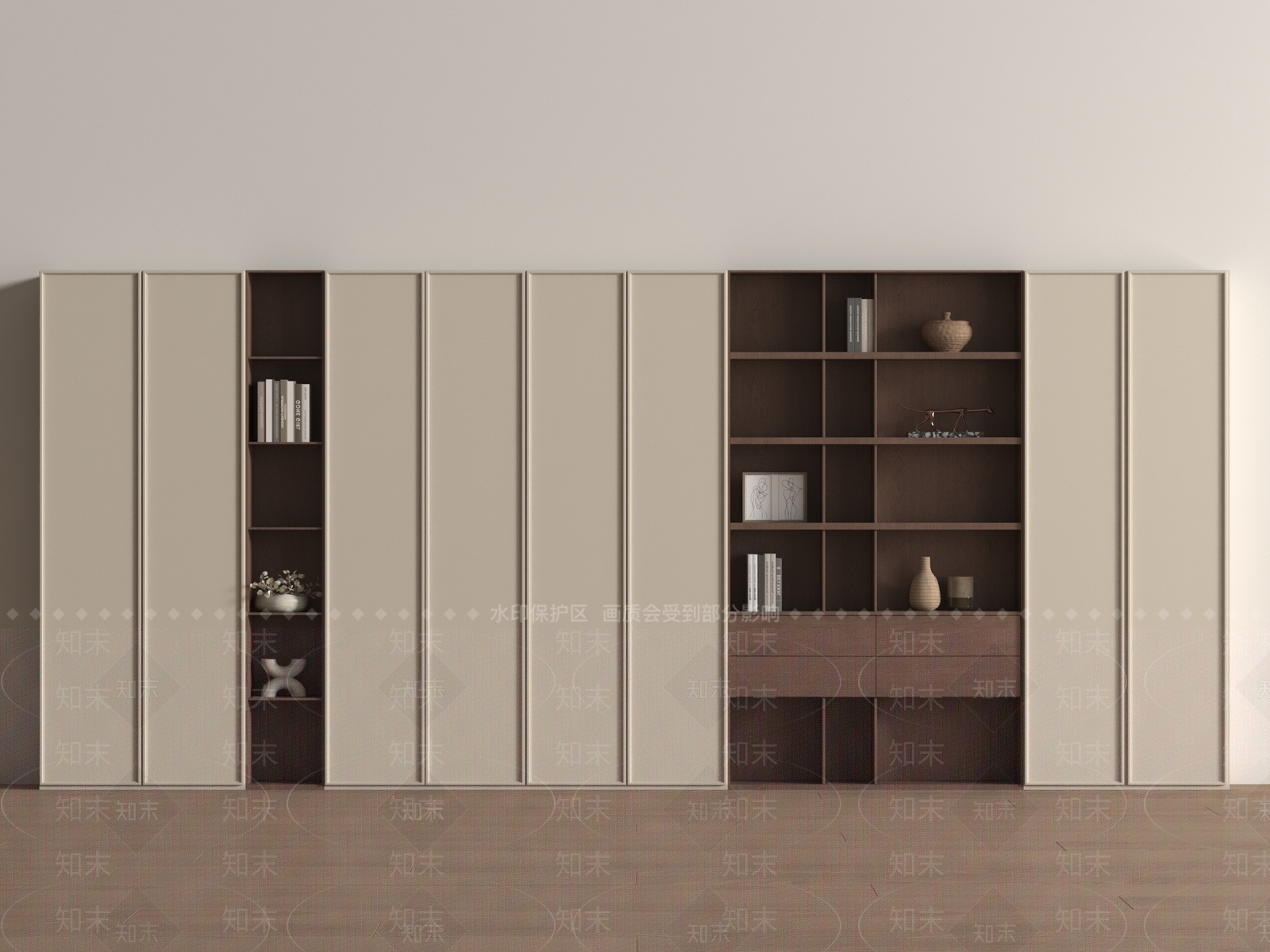 现代书柜SU模型下载【ID:1195963464】