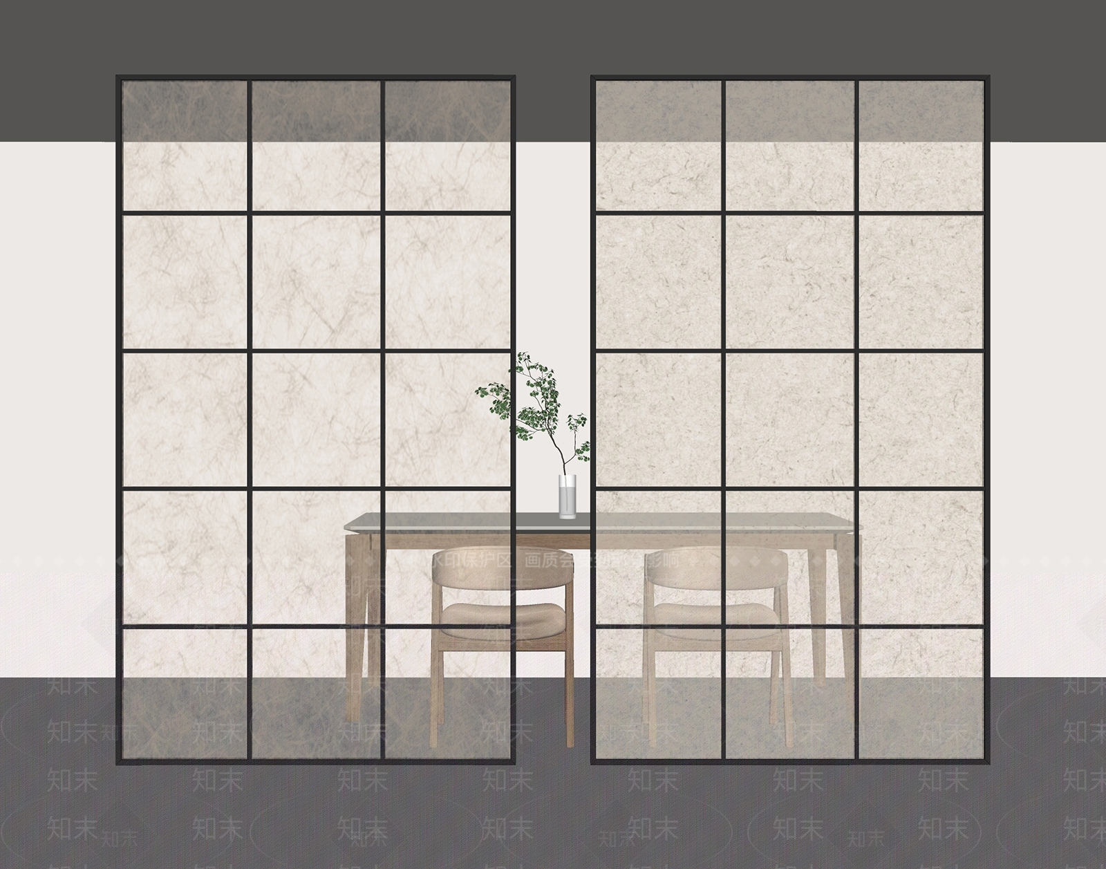 现代隔断SU模型下载【ID:1195963769】