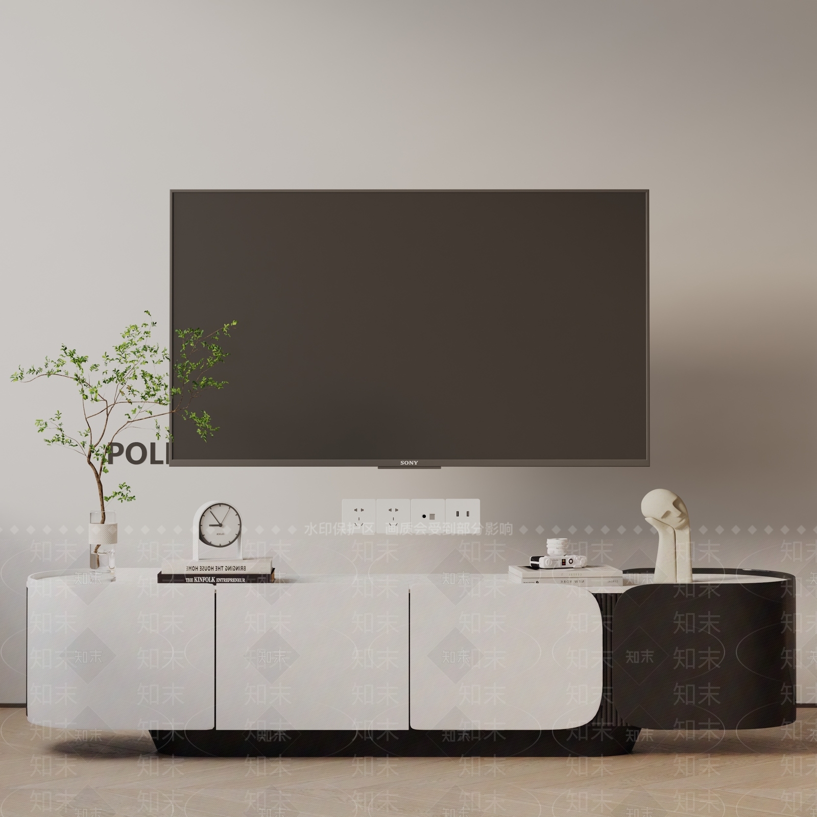 现代电视柜3D模型下载【ID:1195964883】