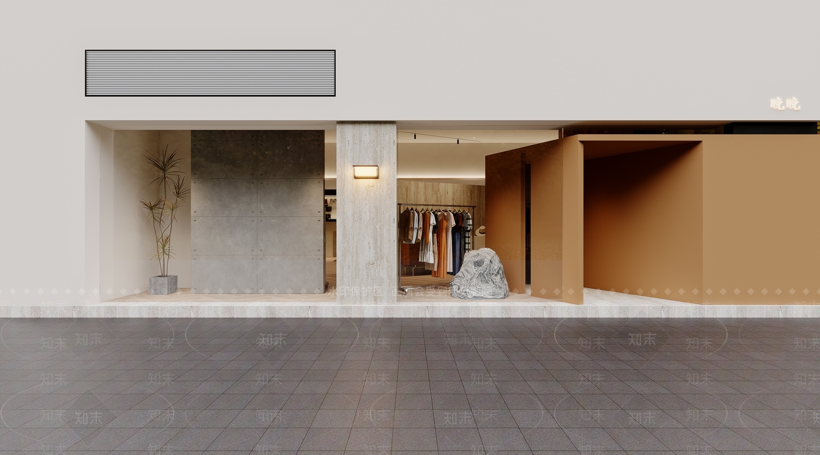 现代原木服装店3D模型下载【ID:1195969229】