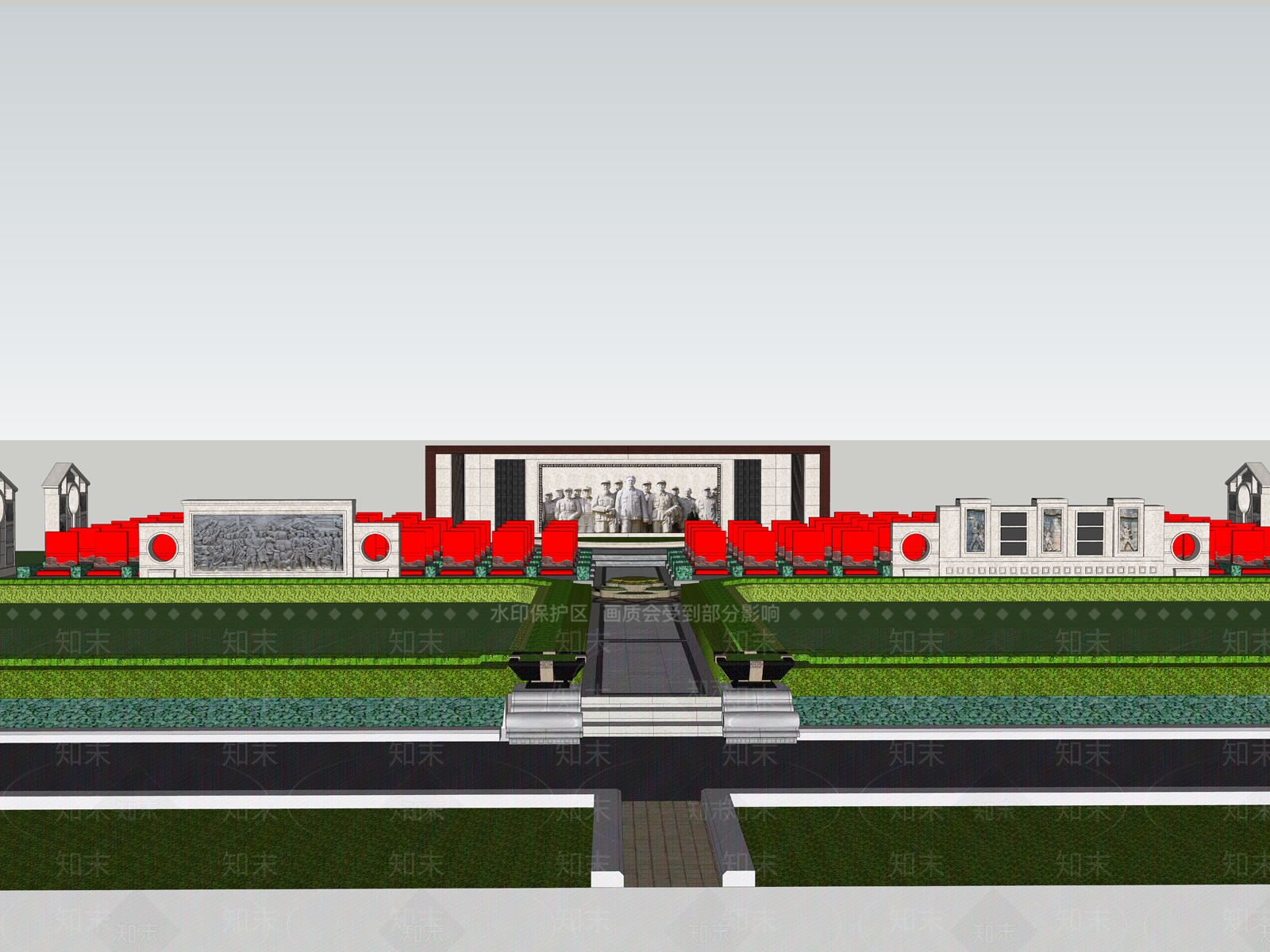 新中式其他景观小建筑SU模型下载【ID:1195975302】
