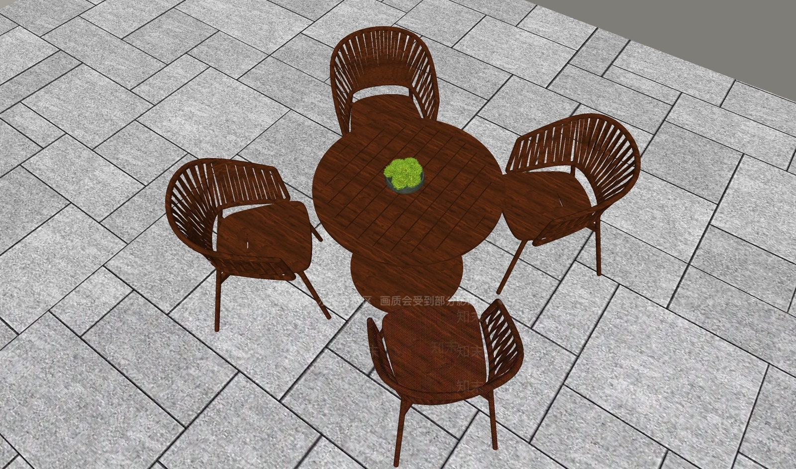 现代新中式茶桌椅SU模型下载【ID:1195976522】