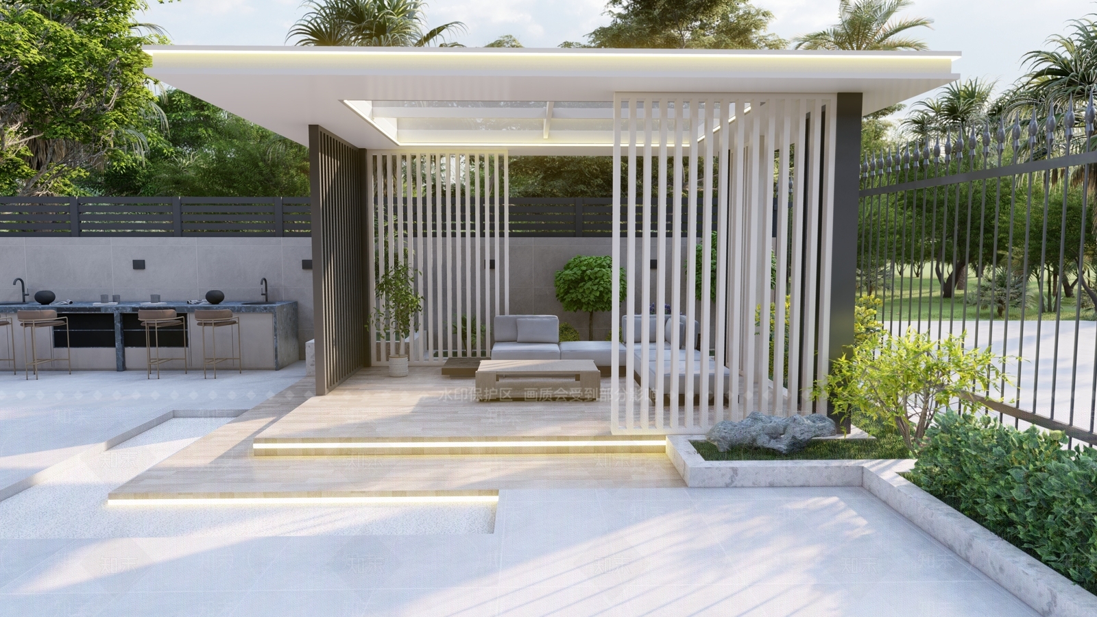 现代极简亭子SU模型下载【ID:1195977444】